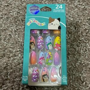 NIB Fake Faux Nails Claire’s Squishmallows Plush Stuffed Animals New In Box